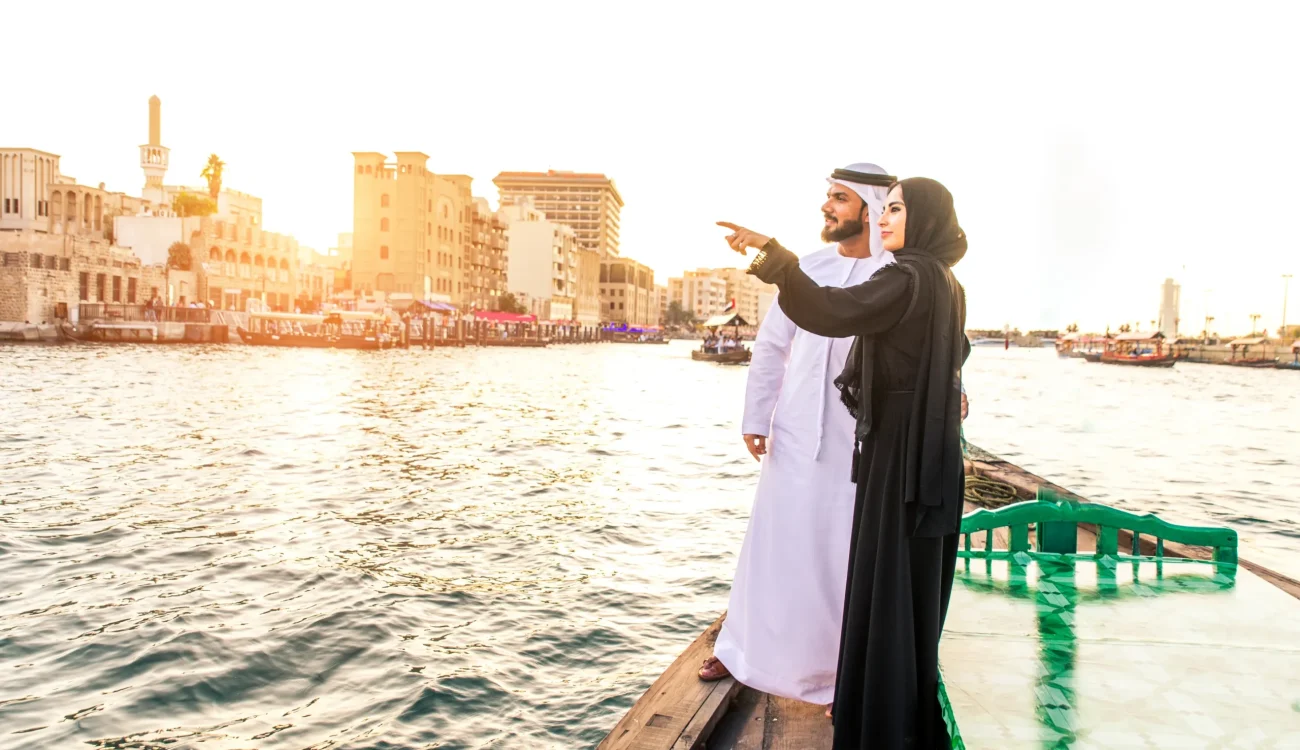 Dhow Cruise Creek Dubai - Couple Visiting Old Dubai