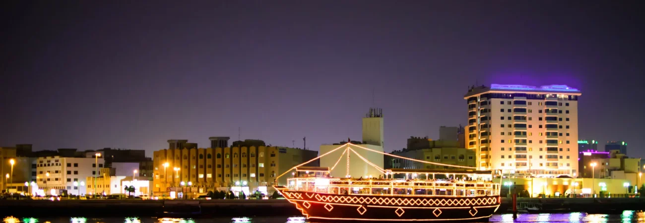 Dhow Cruise Creek Dubai - Night View